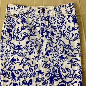 Current/Elliott Blue and White Patterned Skirt